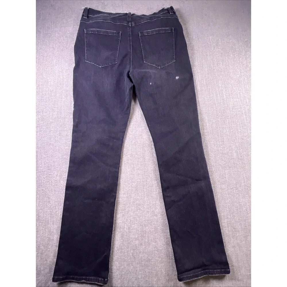 Cabi Jeans Button Fly Skinny Women 10 Black Bohemian City Preppy Straight